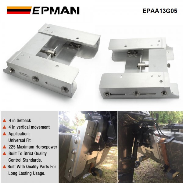 EPMAN 4" Adjustable Set Back Jack Plate Outboard Motor Jack For Boat Steering System Aluminum EPAA13G05