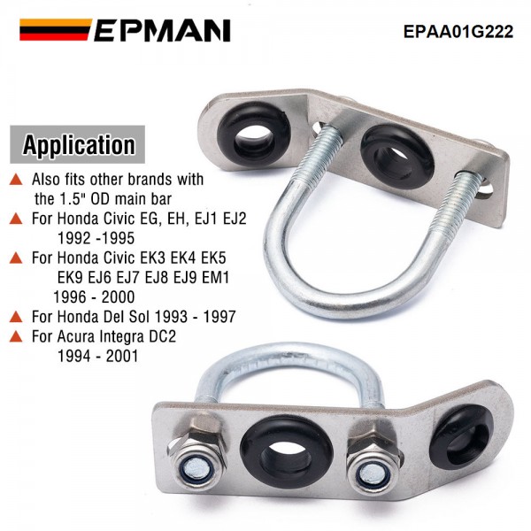 EPMAN Traction Bar Radiator Relocation Brackets For Honda Civic EG EK DC2 For Acura Integra CRX SI EF EPAA01G222