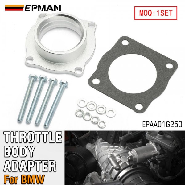 EPMAN Billet Aluminum Throttle Body Spacer Fit BMW 325i E46 L6 2.5L 2001-2006 Intake Manifold EPAA01G250