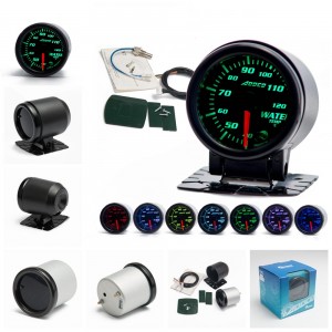  2" 52mm 7 Color LED Smoke Face Water Temp gauge Water Temperature Meter With Sensor Car meter Auto Gauge AD-GA52WAT