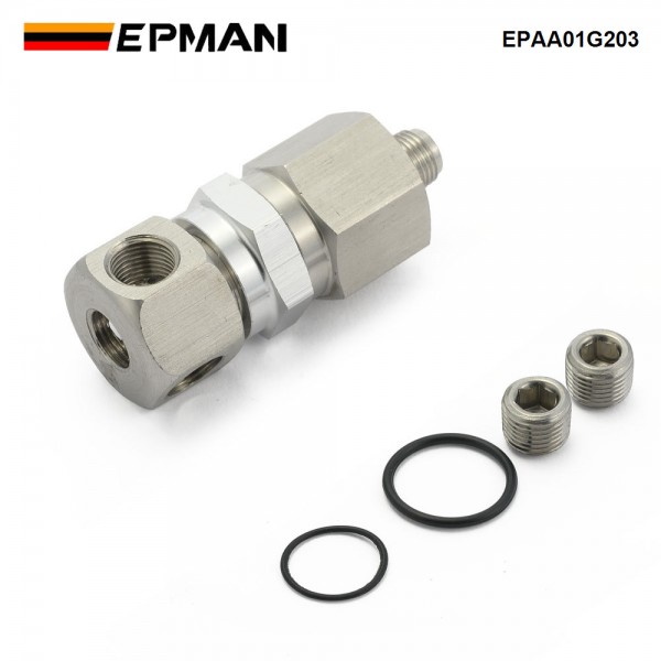 EPMAN Oil Pressure Sending Unit Relocation Adapter With Dual 1/8" NPT Ports EPAA01G203