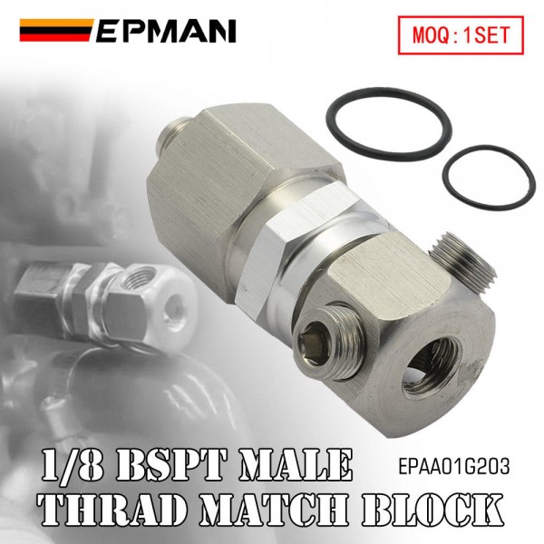 EPMAN Oil Pressure Sending Unit Relocation Adapter With Dual 1/8" NPT Ports EPAA01G203