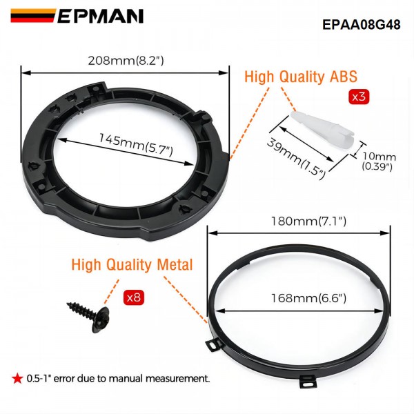 EPMAN 10SETS/CARTON 7" Headlight Mount Bracket Ring Kit For 2007-2018 Jeep Wrangler JK Bracket Ring Head Light Base Kit Accessories EPAA08G48-10T