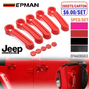 EPMAN 20SETS/CARTON 5PCS/SET Door Handle Cover & Tailgate Handle Cover ABS Exterior Trim Kits For 2007-2018 Jeep Wrangler JK JKU/ 2008-2012 Jeep Liberty / 2007-2011 Dodge Nitro EPAA08G63-20T