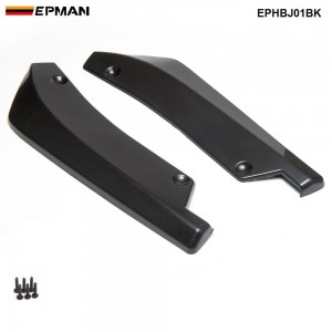 EPMAN -1Pair Black Universal Car Rear Bumper Lip Splitter Diffuser Chin Spoiler Canard Deflector EPHBJ01BK