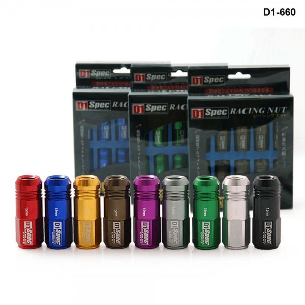 D1 SPEC Billet Aluminium Light Weight Wheel Racing Lug Nuts M12X1.25 / M12X1.5 (20PCS/Set) Universal For Most Cars TK-D1-660