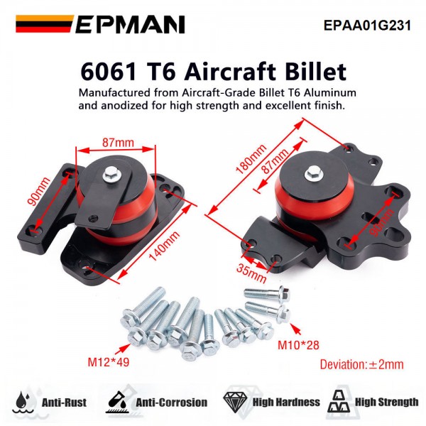 EPMAN Engine Motor Transmission Mount For VW MK6 MK5 Jetta Golf GTI R Passat Audi 2.0T EPAA01G231