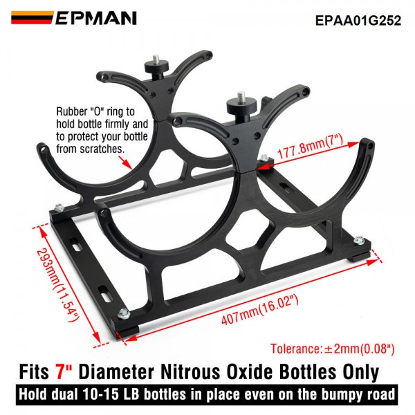 EPMAN Nitrous Oxide Bottle Mount Brackets For Dual Bottles Up To 7 in. Diameter EPAA01G252