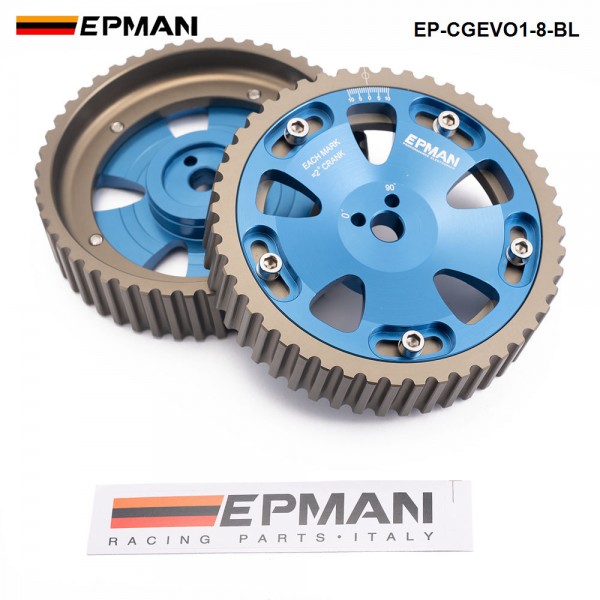 EPMAN Adjustable Cam Shaft Gear Gears For Mitsubishi Lancer Evolution EVO 1-8 4G63 4G63T EP-CGEVO1-8-BL