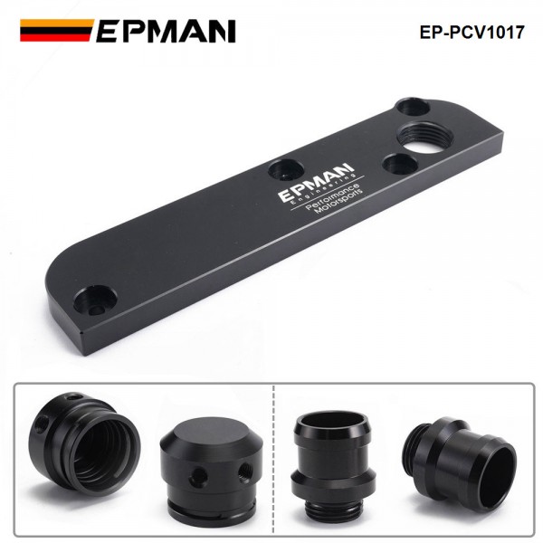 EPMAN 2024 Upgraded Version Billet PCV Adapter Set for Audi VW 2.0 TFSI EA113 ENGINE Boost Kit Cover EP-PCV1017