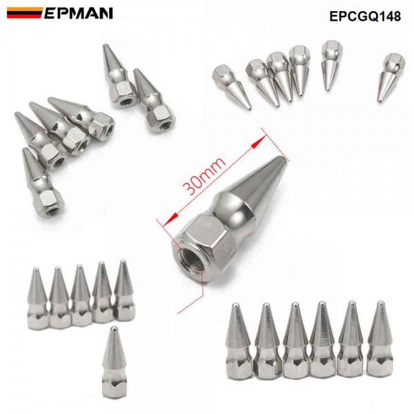 EPMAN 6PCS/Pack Billet M6*1.0 Chrome Spikes Engine Bay Dress Up Washer Bolt Kit For Honda Civic Integra RSX Engine Valve Cover EPCGQ148