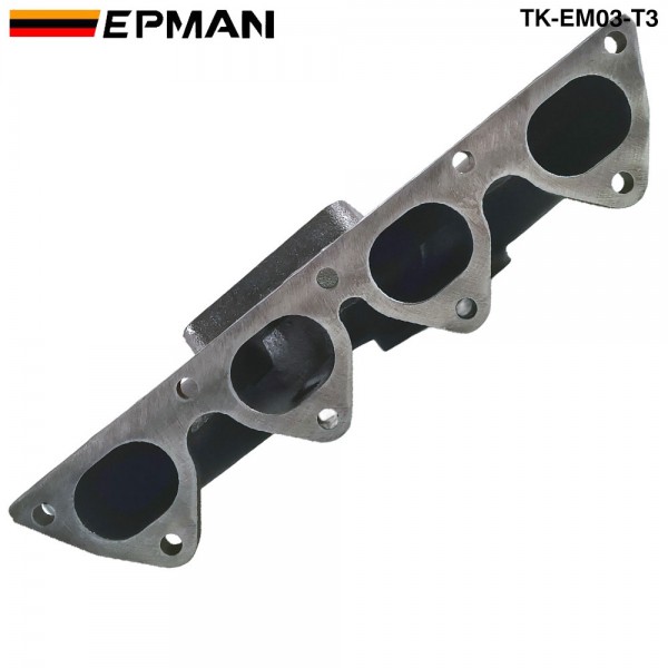 EPMAN Cast Iron Turbo Exhaust Manifold with T3 Turbo Flange & 38mm Wastegate Flange For Acura Integra Honda B16 B18 B-Series Civic 92-00 CRX TK-EM03-T3