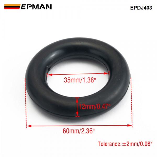 EPMAN 2PCS 60mm O Ring Car Exhaust Hanger Black Noise Reduction Long Lasting Exhaust Hanger O Ring For Vehicles EPDJ403