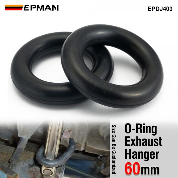 EPMAN 2PCS 60mm O Ring Car Exhaust Hanger Black Noise Reduction Long Lasting Exhaust Hanger O Ring For Vehicles EPDJ403