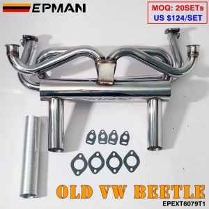 EPMAN Performance Header and Muffler Combination Pea Shooter Exhaust System For Select Volkswagen Type 1 Beetle Karmann Ghia EPEXT6079T1