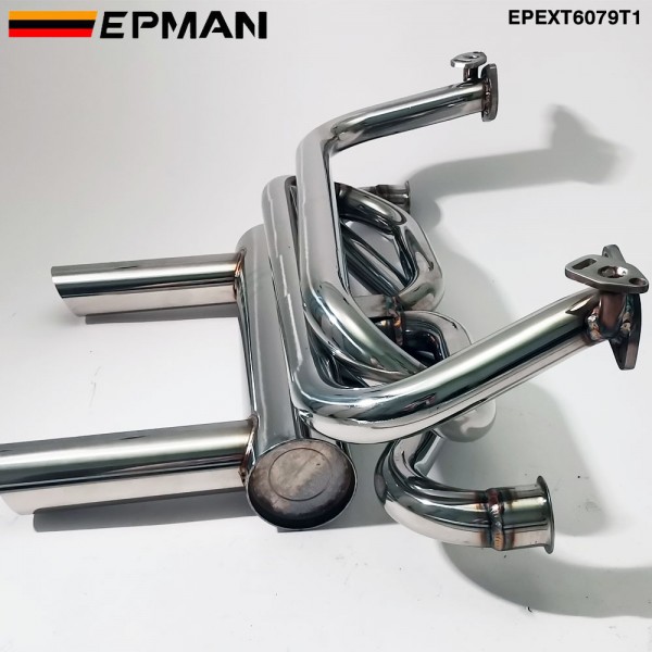 EPMAN Performance Header and Muffler Combination Pea Shooter Exhaust System For Select Volkswagen Type 1 Beetle Karmann Ghia EPEXT6079T1