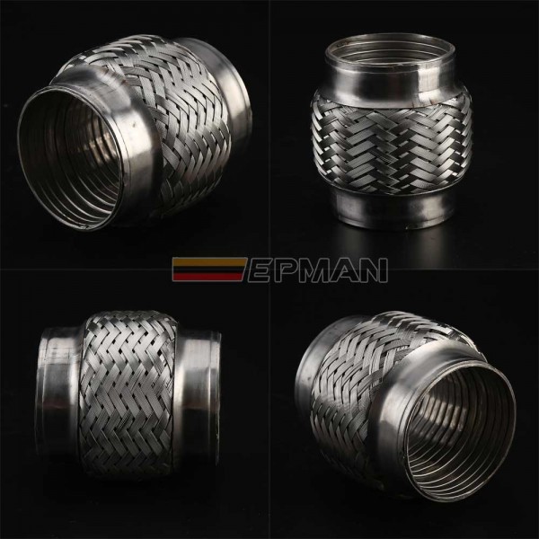 EPMAN Universal Stainless Steel Exhaust Flexible Pipe Flexi Joint Tube Car Repair Accessories