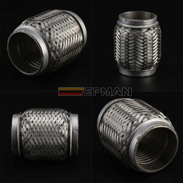 EPMAN Universal Stainless Steel Exhaust Flexible Pipe Flexi Joint Tube Car Repair Accessories