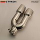 EPMAN Universal Auto Performance Exhaust Pipe Long Double Beveled Stainless Steel Exhaust Silencer Muffler Cutter for X1 E90 E91 E92 E93