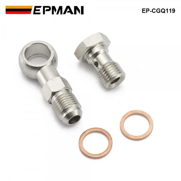 EPMAN Car Banjo Bolt M14x1.5mm to 6AN -6 Turbo Water Coolant GT25 GT28 GT30 MHI TD05 TD06 EP-CGQ119