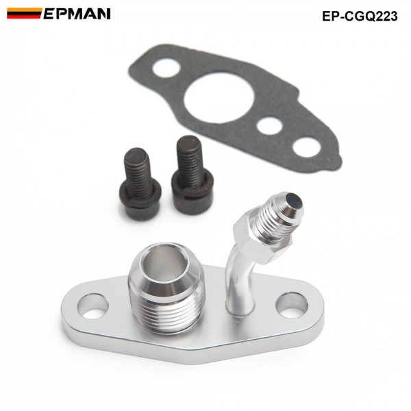 EPMAN -Turbo Oil Feed & Drain Flange For TOYOTA CT20 CT26 4AN 10AN (M8 x 1.25mm) EP-CGQ223