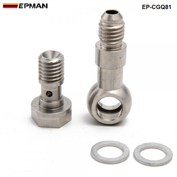 Turbo Banjo Bolt Kit M10 x 1.5 mm to 4AN w/ 1.8mm Restrictor Oil Feed For TD04 TD05 TD06 EP-CGQ81