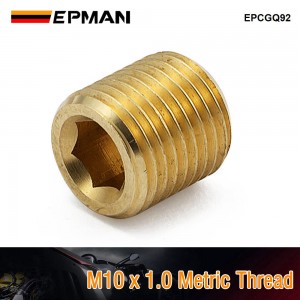 EPMAN Male M10 x 1.0 Metric Thread Brass Blanking Plug, Cap, Bung For Tight Secure & Leak Free Connection EPCGQ92