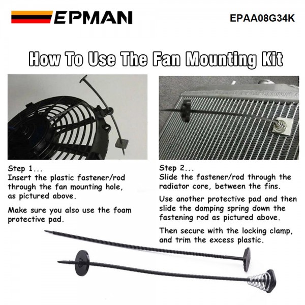 EPMAN Fan Mounting Kit, 1Set Electric Radiator Fan Mounting Kit Compatible for Electric Cooling Fan and Transmission Cooler EPAA08G34K