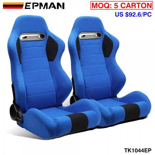 EPMAN 2PCS/CARTON Fabric Fashion Racing Simulator Seat With Slider For Automobile Use Sports Bucket Seat TK1044EP