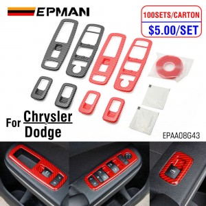 EPMAN 100SETS/CARTON Carbon Fiber Look Interior Window Lift Trim Switch Panel Cover Trim For Dodge Charger 2011+/ Chrysler 300 2015-2021 EPAA08G43-100T