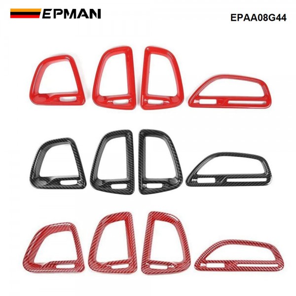 EPMAN 50SETS/CARTON 4PCS For Challenger Center Console Air Condition Outlet Vent Trim Accessories For Dodge Challenger 2015 up EPAA08G44-50T