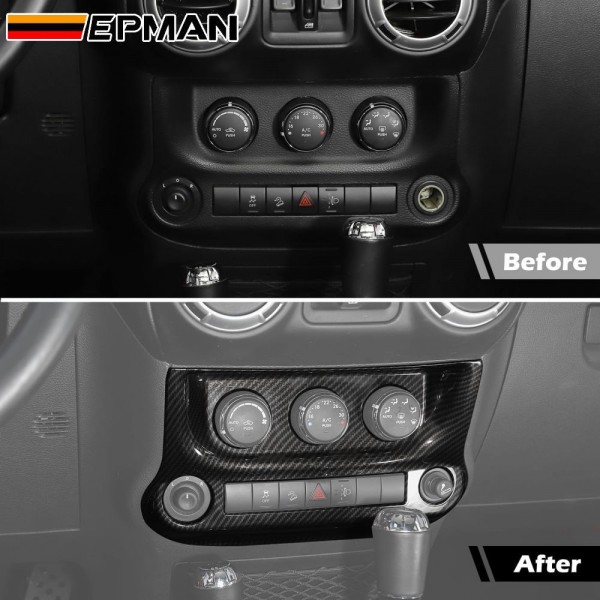 EPMAN 20SETS/CARTON Console Center Dash Air Conditioner Switch Cover Trim Bezel For Jeep Wrangler JK JKU 2011-2017 Interior Accessories EPAA08G54-20T