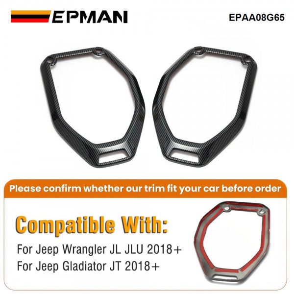 EPMAN 20SETS/CARTON 2PCS/SET Top Speaker Audio Surround Trim Car Roof Speaker Decoration Cover For Jeep Wrangler JL  JLU Gladiator JT 2018-2023 EPAA08G65-20T