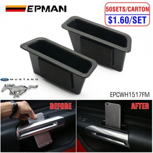 EPMAN 50SETS/CARTON Inner Side Door Handle Storage Box Cover Accessories For Ford Mustang 2015+ EPCWH1517FM-50T