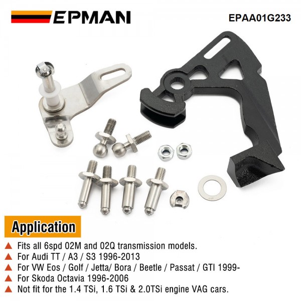 EPMAN Adjustable Quick Change Shifter Short Shifter Arm For Audi TT MK4 MK5 MK6 MK7 A3 1.8T VW EOS Passat 6 Speed EPAA01G233