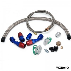 TANSKY - T3 T4 T3/T4 T70 T66 TO4E Turbo Oil Feed Line Oil Return Line Oil Drain Line Kit blue and red TK-WXB01Q