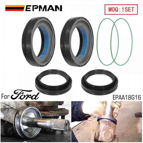 EPMAN Front Axle Vaccum Knuckle & Tube Seal Kit For Ford Super Duty Excursion F250 F350 F450 F550 Dana 50 60 1998-2004, Replace OEM Part # 50491, 50381, 41784-2 EPAA18G16